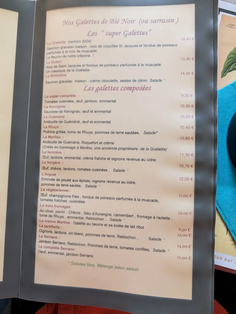 Menü_Crêperie restaurant La Goélette_Baden_Bild_4