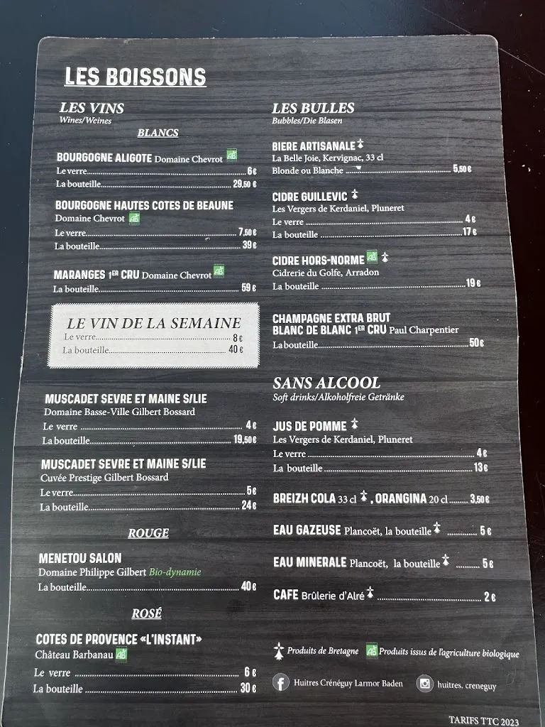 Menü_Chez Lucien Larmor Baden_Larmor-Baden_Bild_2