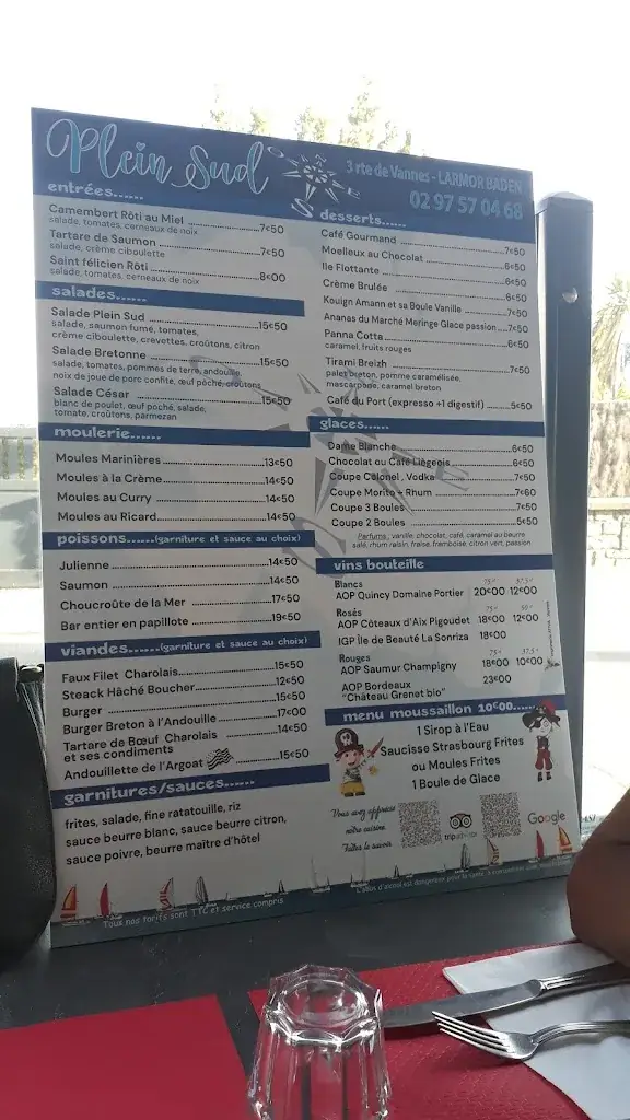 Menu_Bar Brasserie Plein Sud_Larmor-Baden_image_2