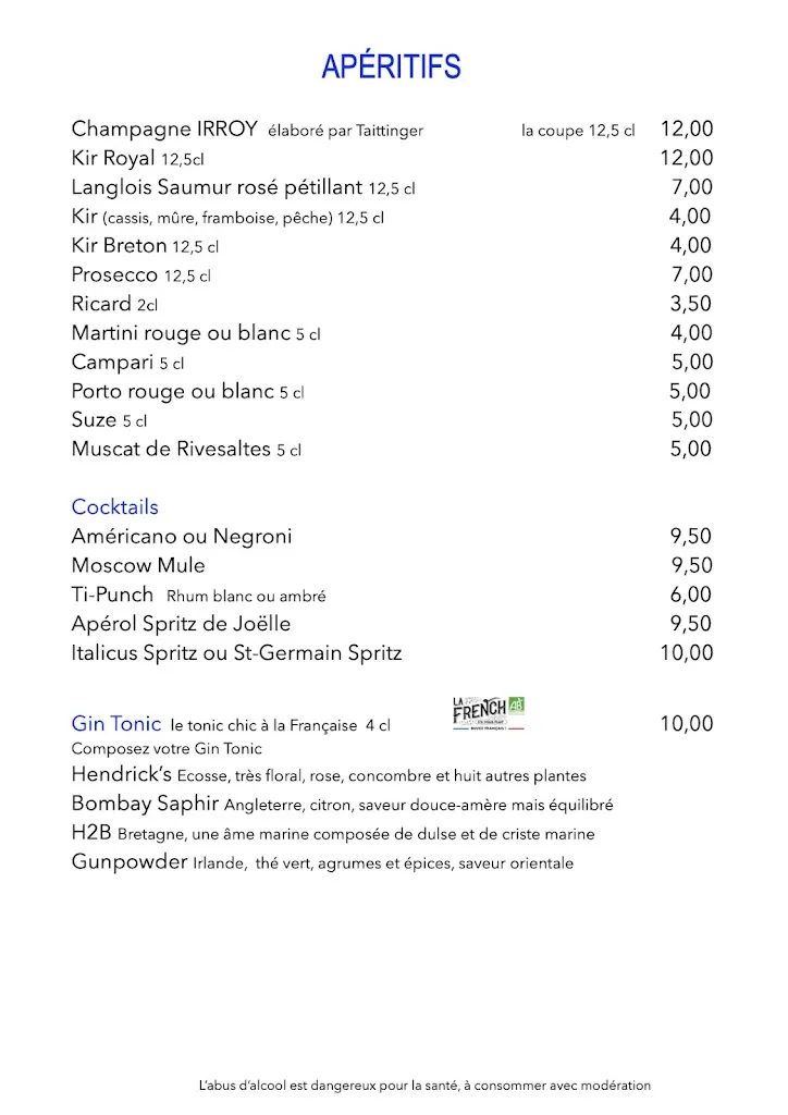 Menü_Restaurant La Cale_Sauzon_Bild_2