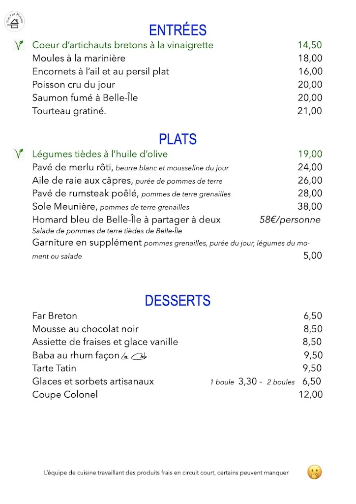 Menü_Restaurant La Cale_Sauzon_Bild_4