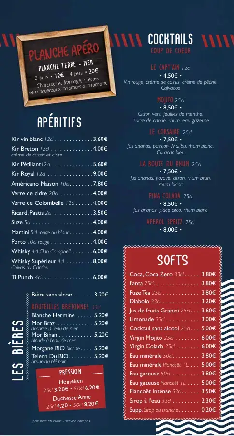 Menu_Le Voilier_Arzon_immagine_1