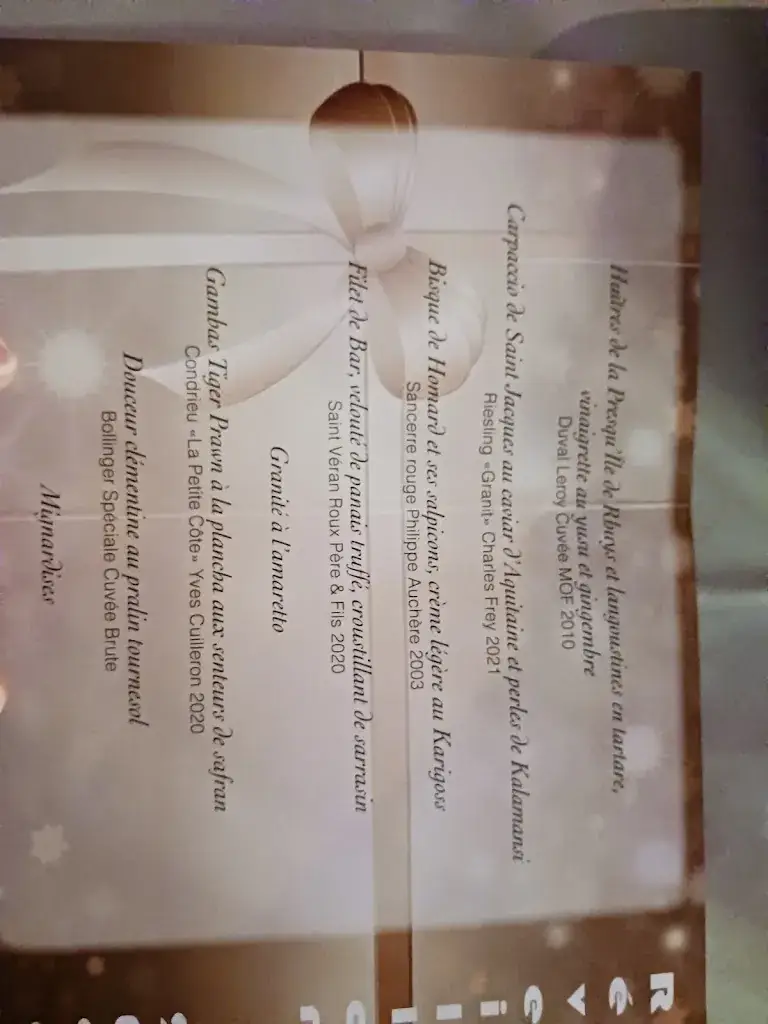 Menu_Le Safran - Miramar La Cigale_Arzon_immagine_2