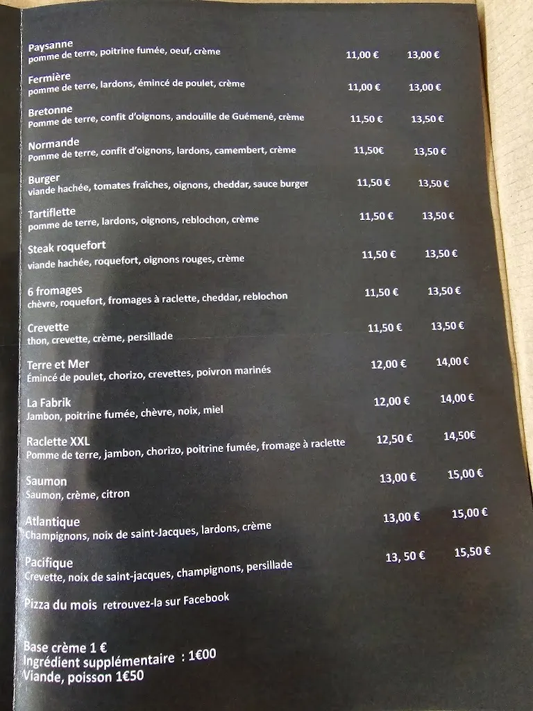 Menu_La Fabrik À Pízzas_Bignan_image_3