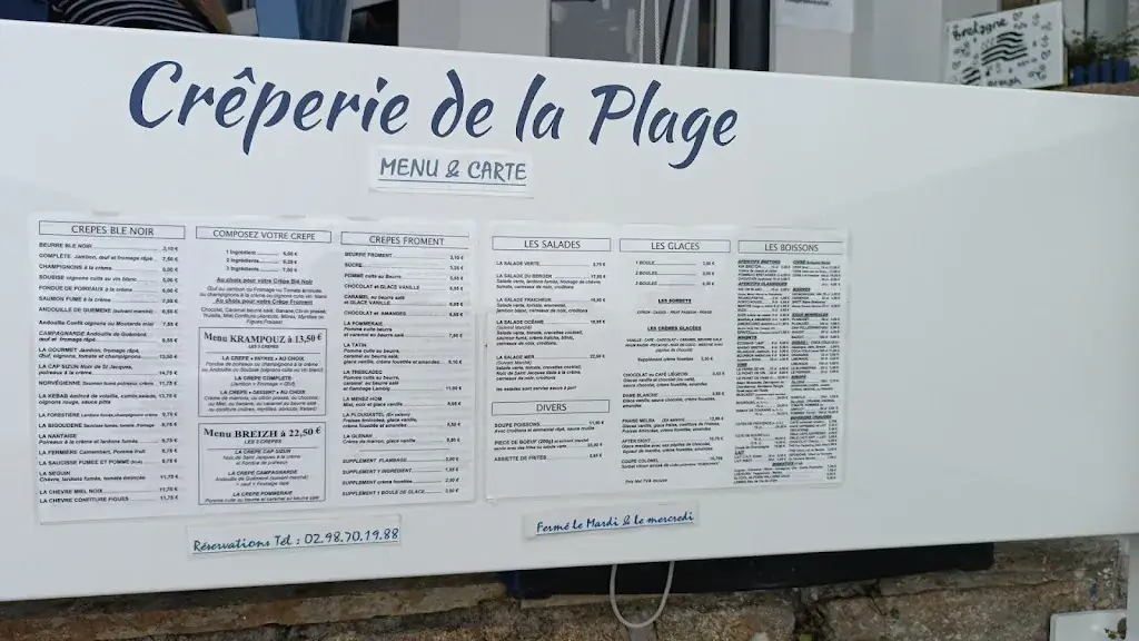 Menü_Crêperie de la Plage_Audierne_Bild_2
