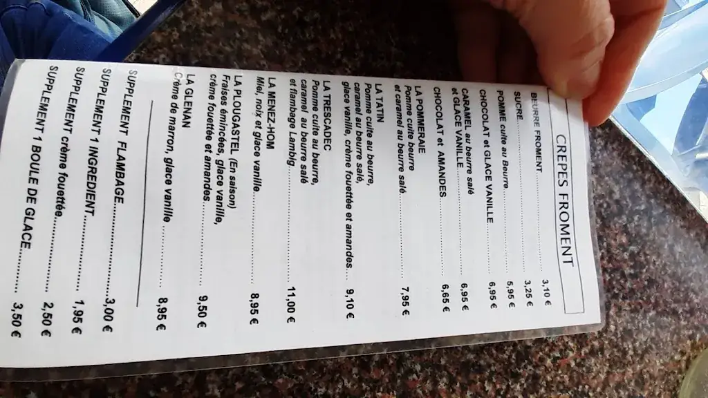 Menü_Crêperie de la Plage_Audierne_Bild_3