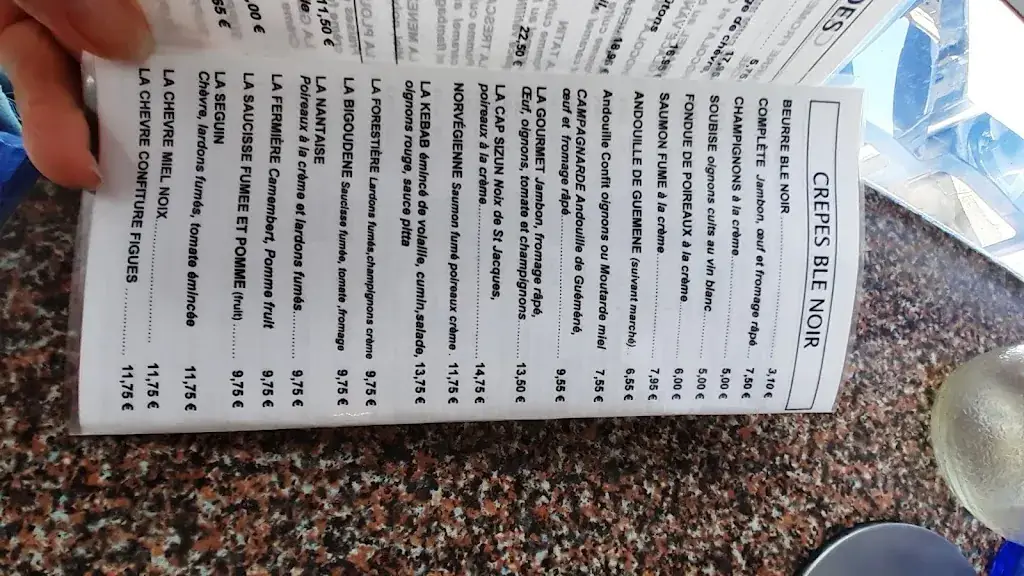 Menü_Crêperie de la Plage_Audierne_Bild_4
