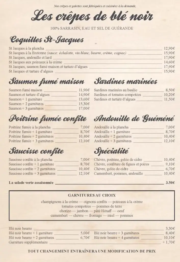 Menu_Crêperie Ty Clec'h Audierne & glacier_Audierne_image_2