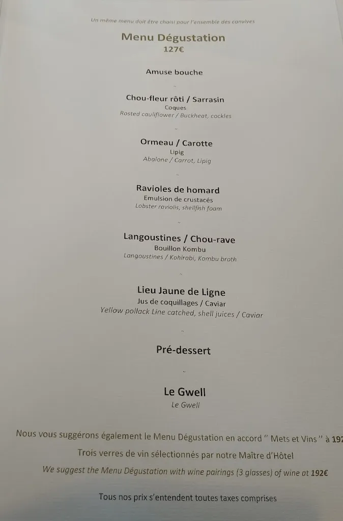 Menu_Les Trois Rochers_Combrit_image_1