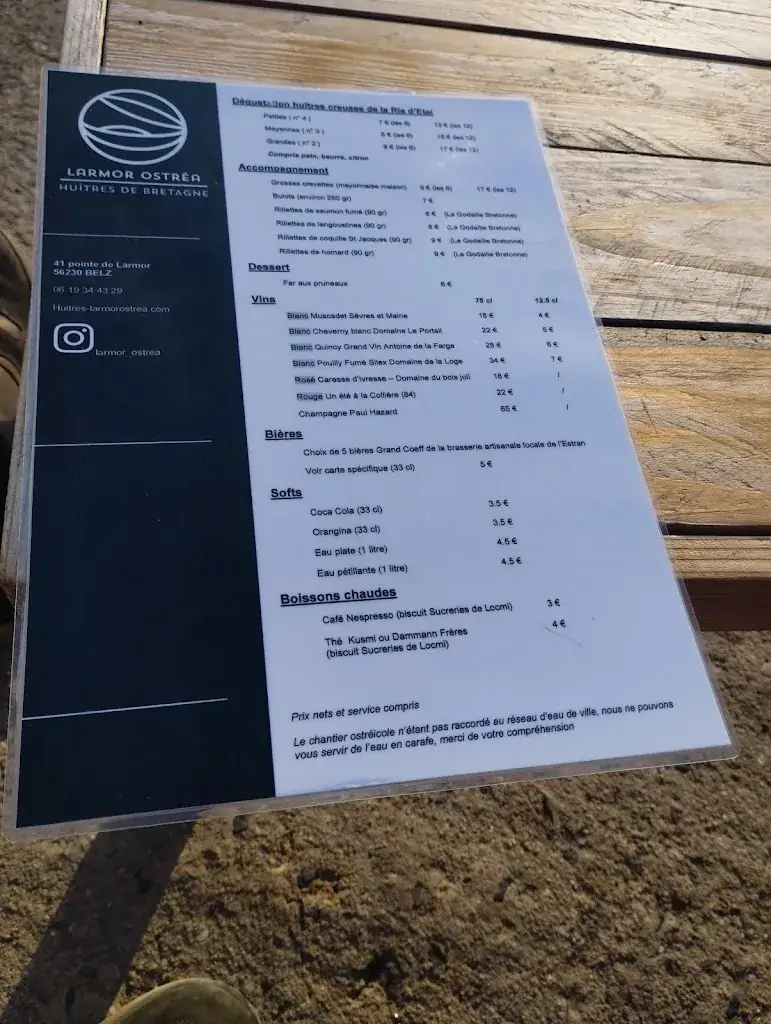 Menu_Bar à Huîtres Larmor Ostrea • Dégustation & Animation_Belz_image_2