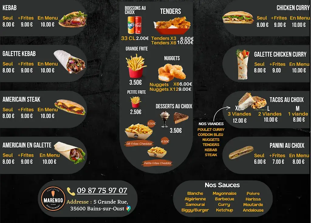 Le Marengo restaurant in Bains-sur-Oust