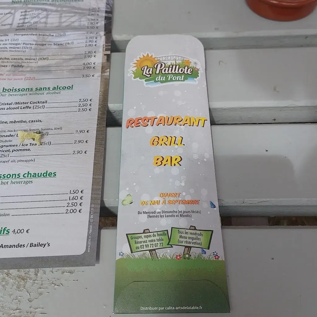 Menu_La Paillote du Pont - Restaurant saisonnier ouvert du 1ᵉʳ mai au 30 septembre_Sainte-Marie_image_3