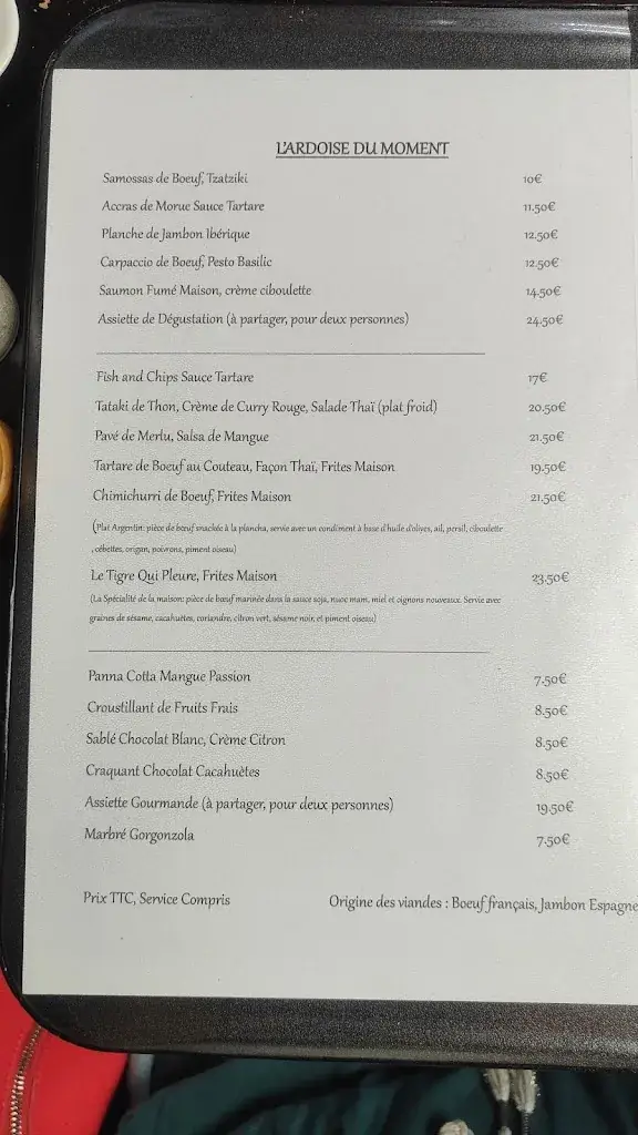 Menu_L'hémisphère restaurant_Bénodet_immagine_2