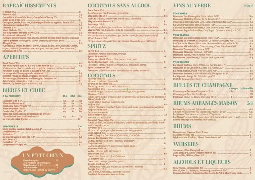 Menu_Le Sans Souci_Bénodet_image_1
