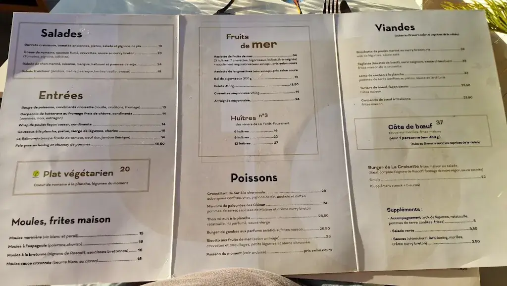 Menu_La Croisette Café_Bénodet_image_1