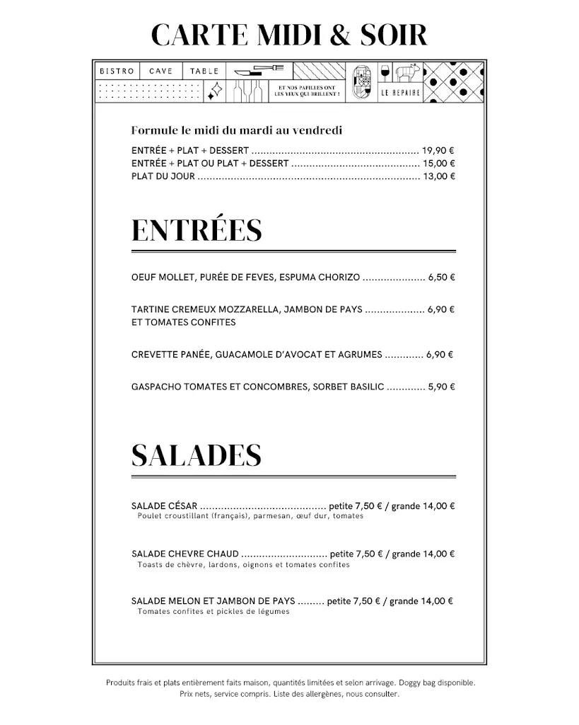 Menu_Restaurant Le Repaire ⋅ Brest_Brest_image_2