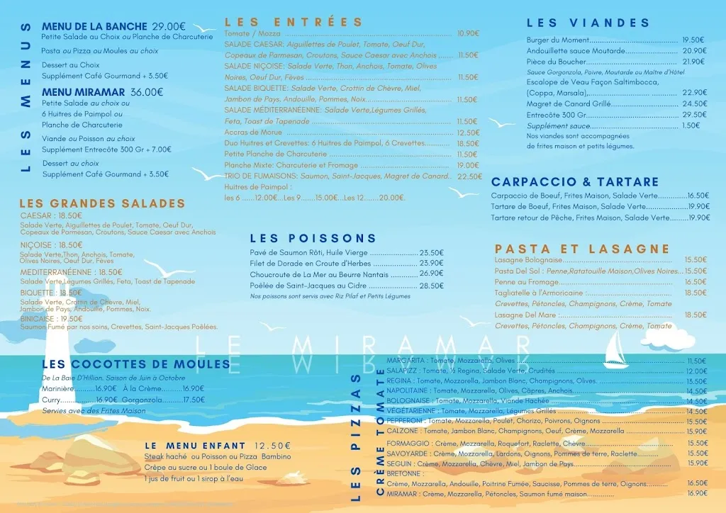Menu_Le Miramar brasserie restaurant_Binic-Étables-sur-Mer_image_1