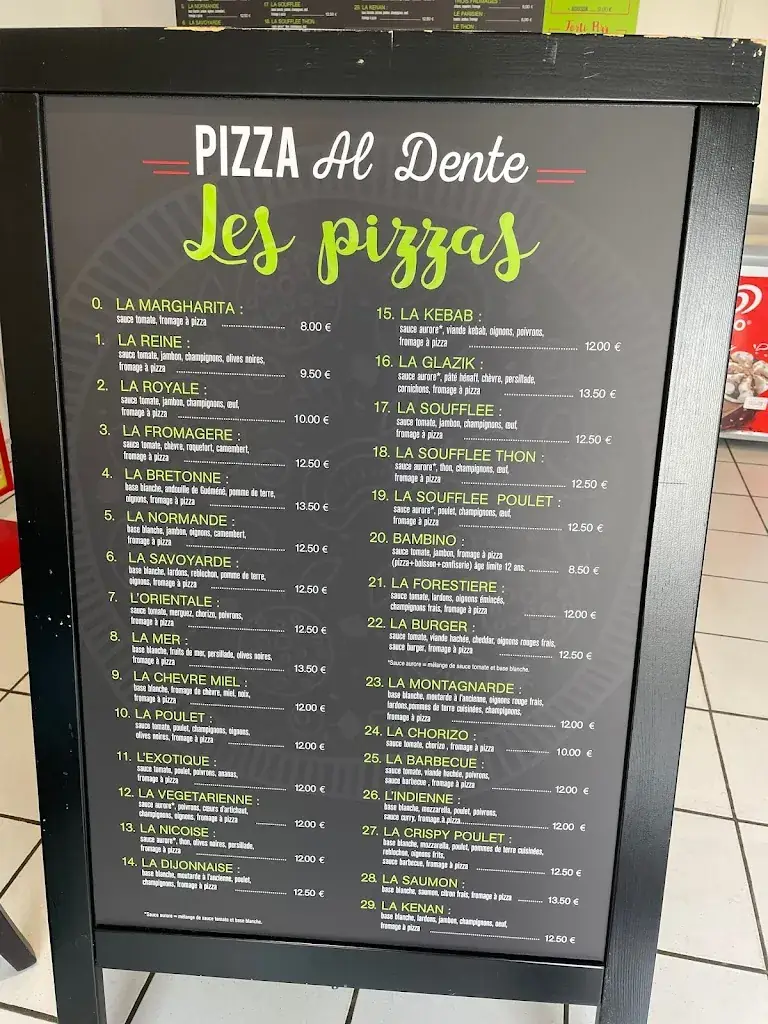 Menu_Pizza al dente - Pizzas à emporter Briec_Briec_image_1
