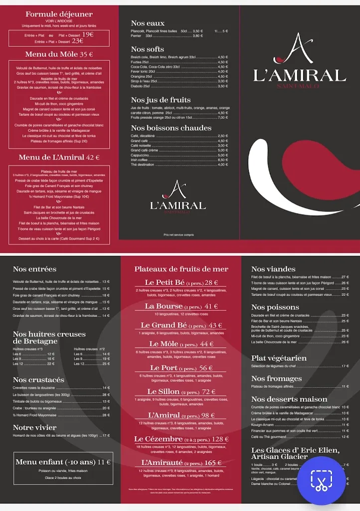 Menu_L'Amiral Saint-Malo_Saint-Malo_image_1