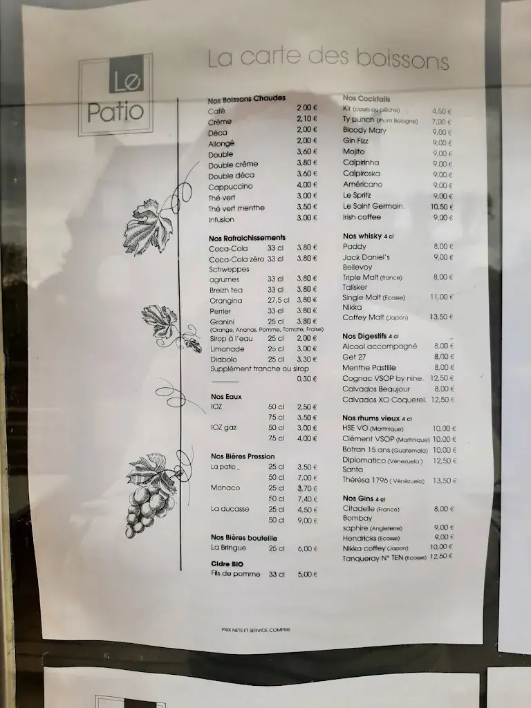 Menu_Le patio Restaurant_Carnac_image_1