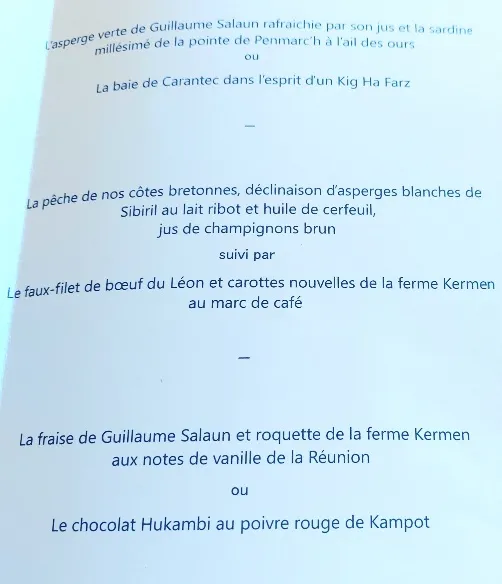 Menu_L'Hôtel de Carantec_Carantec_immagine_1