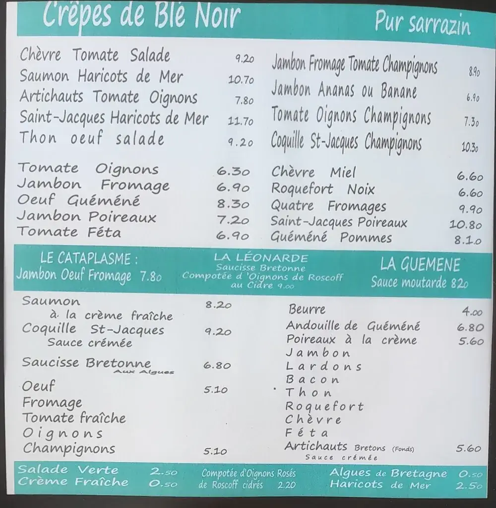 Menu_Les Retrouvailles _Carantec_image_1