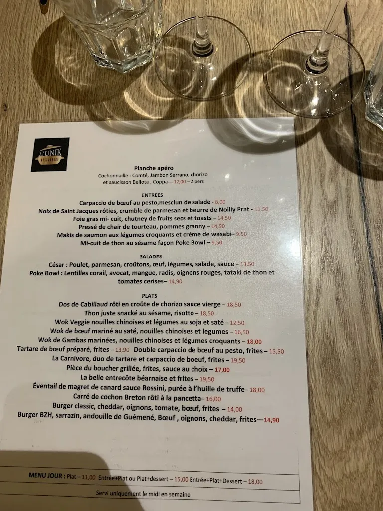 Menu_Restaurant l'Unik_Bruz_image_1