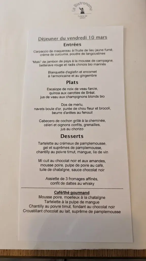 Menu_Le Bistronome_Bruz_imagen_1