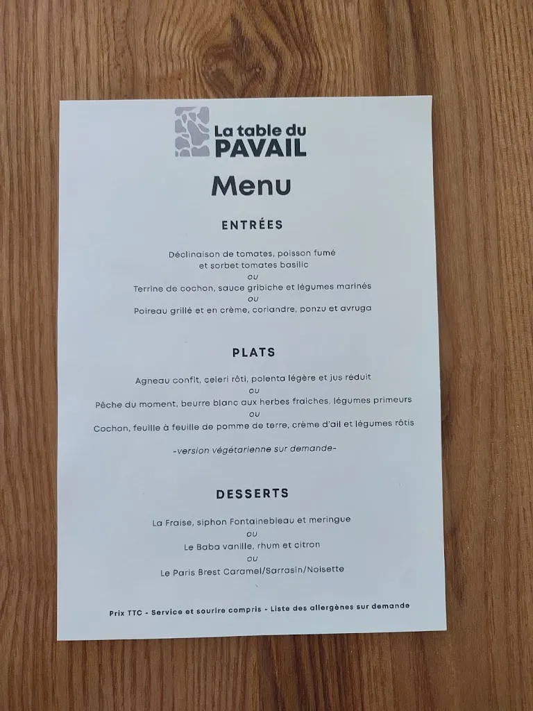 Menu_La Table du Pavail_Châteaugiron_immagine_2