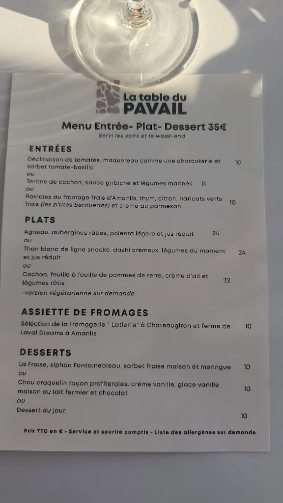 Menu_La Table du Pavail_Châteaugiron_immagine_4