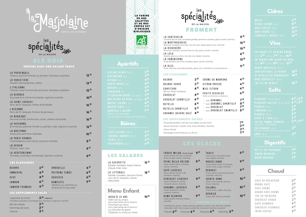 Menu_La Marjolaine_Châteaulin_image_1