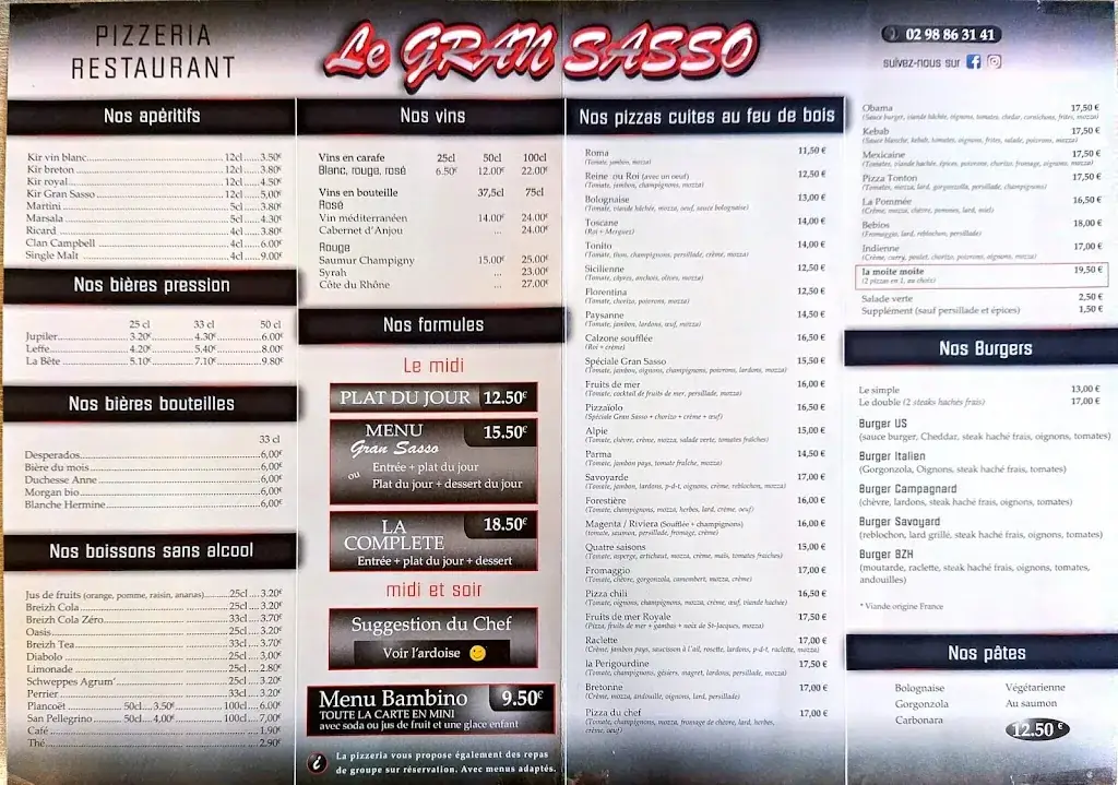 Menu_Le Gran Sasso_Châteaulin_image_4