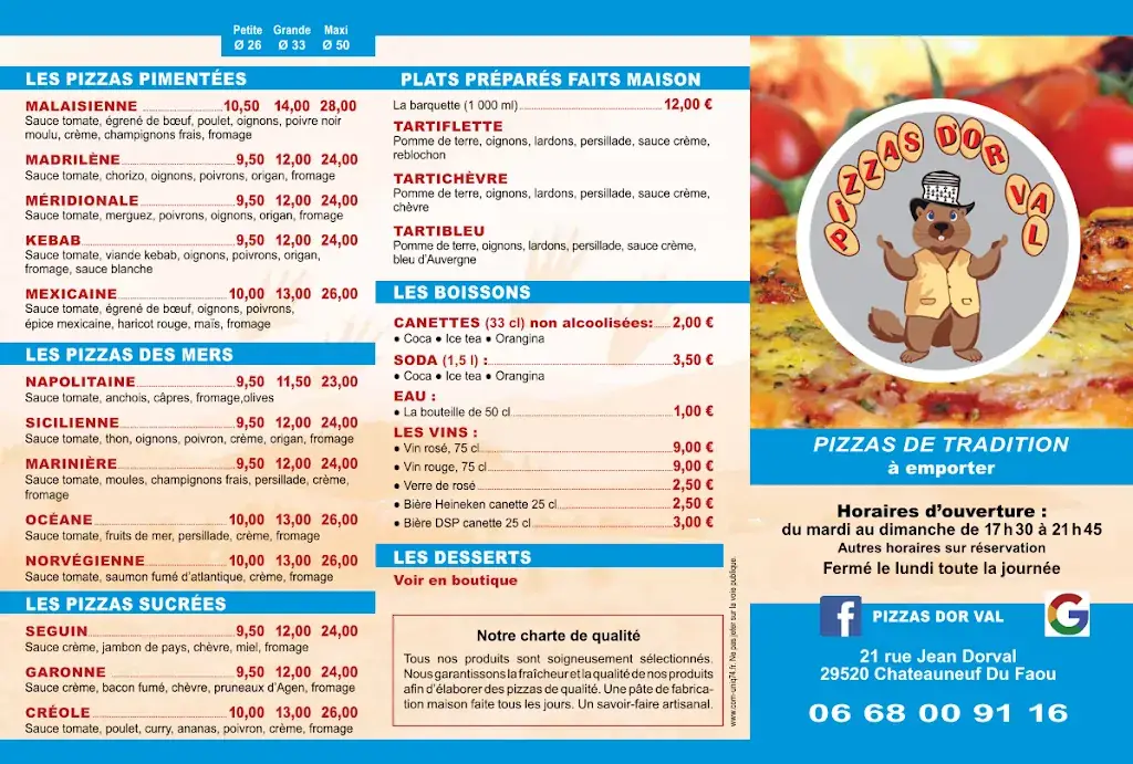 Menu_Pizzas d'Or val_Châteauneuf-du-Faou_image_2