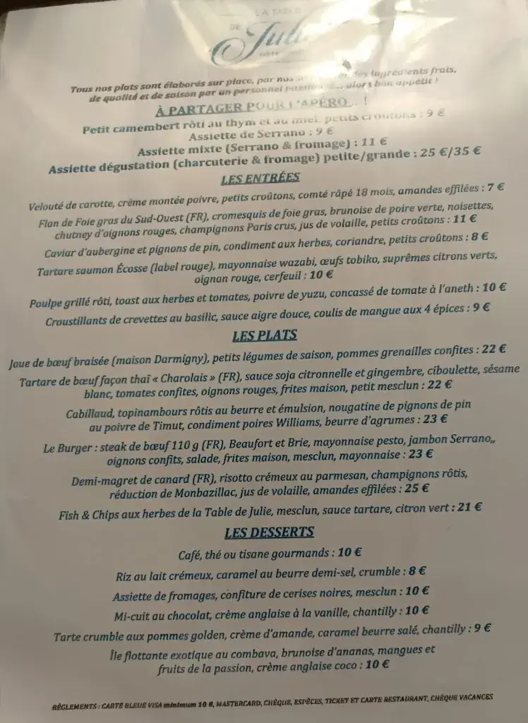 Menu_La Table de Julie_Chartres_image_1