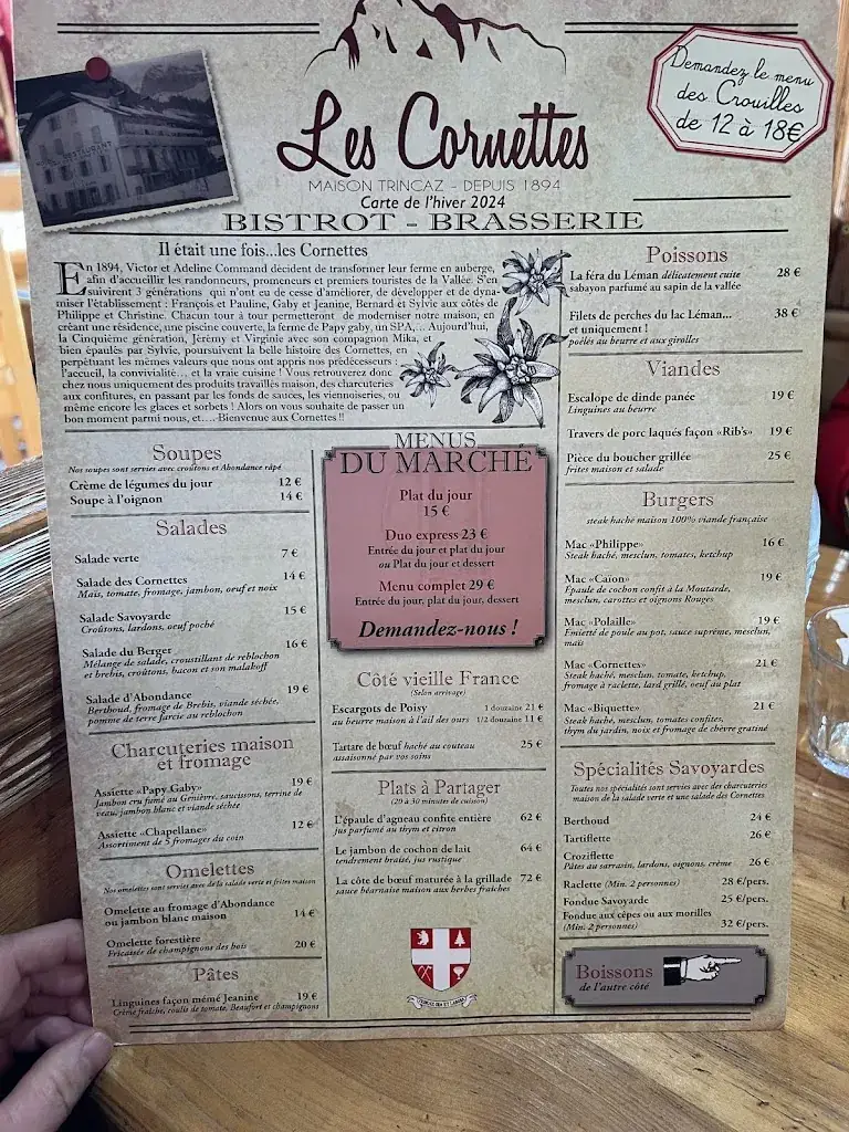 Menu_Restaurant Les Cornettes_Chapelle-d'Abondance_image_1
