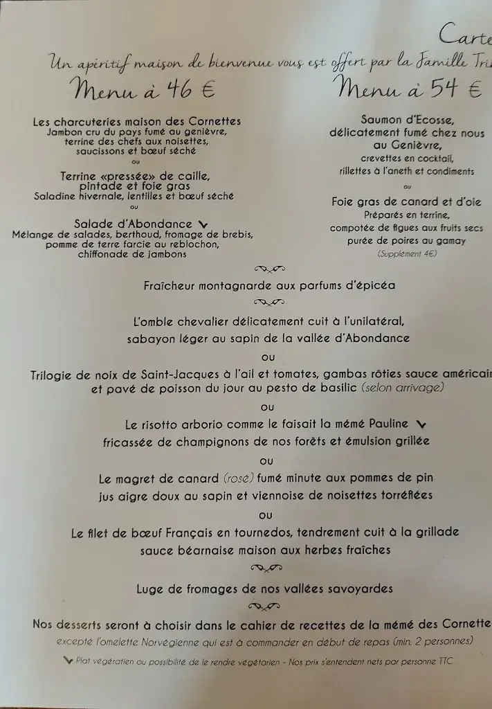 Menu_Restaurant Les Cornettes_Chapelle-d'Abondance_image_2