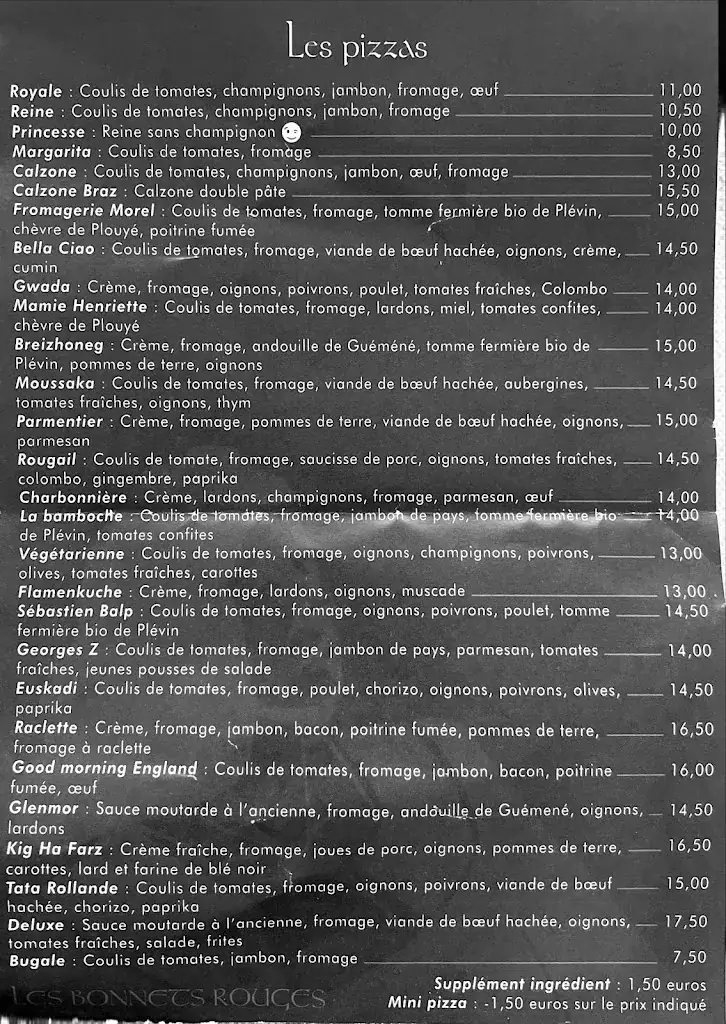 Menu_Les Bonnets Rouges - Ar Bonedoù Ruz_Carhaix-Plouguer_image_3