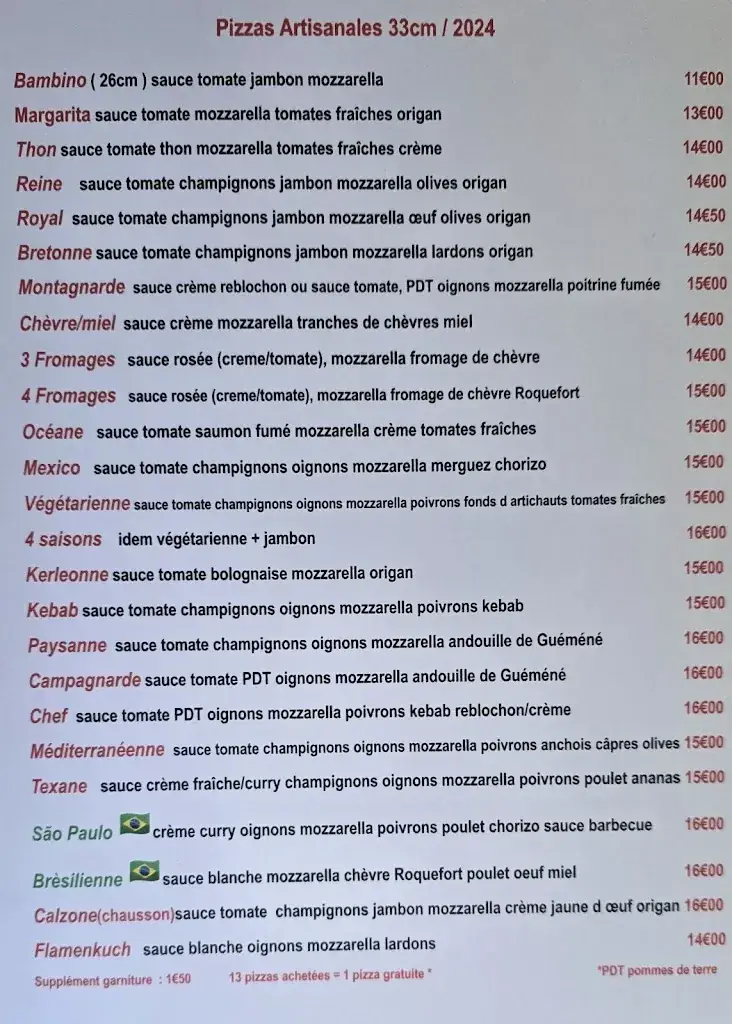 Menu_Pizzeria La Pergola_Carhaix-Plouguer_image_1