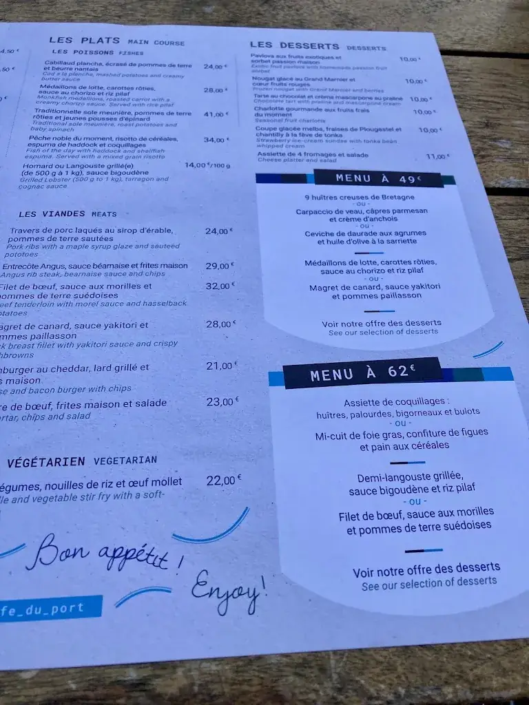 Menu_Le Café du Port_Combrit_image_3