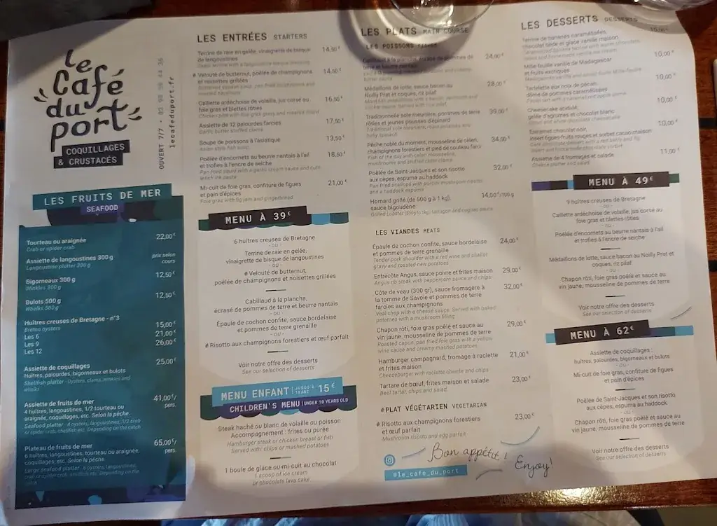 Menu_Le Café du Port_Combrit_image_4