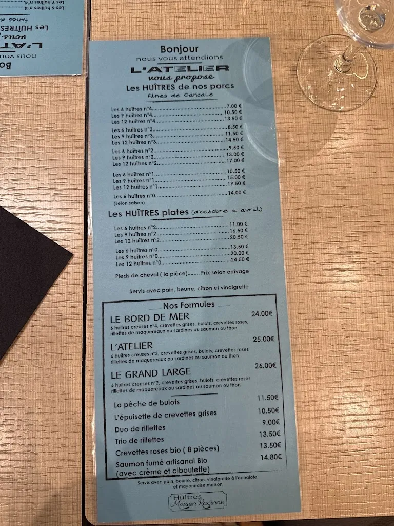 Menu_Restaurant L'Atelier de l'Huitre_Cancale_image_1