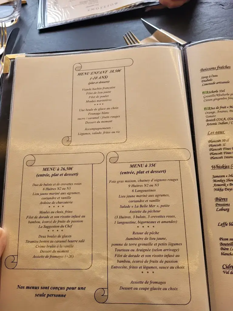 Menu_Restaurant La Belle Mer Cancale_Cancale_immagine_2