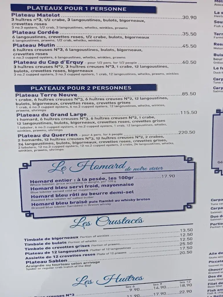 Menu_Restaurant Le Querrien_Cancale_image_1