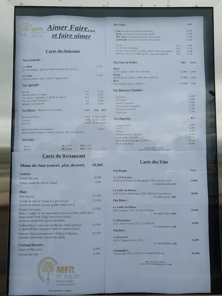 Menu_Aimer Faire - Restaurant d'application_Dagneux_image_1