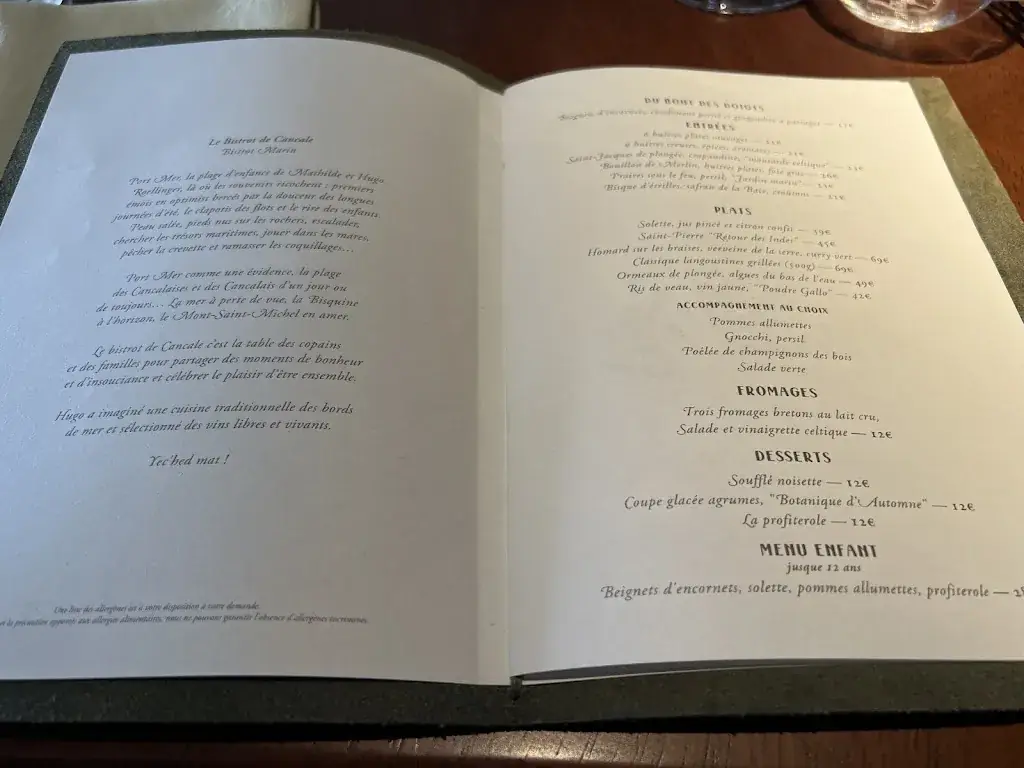 Menu_Le Bistrot de Cancale_Cancale_image_1