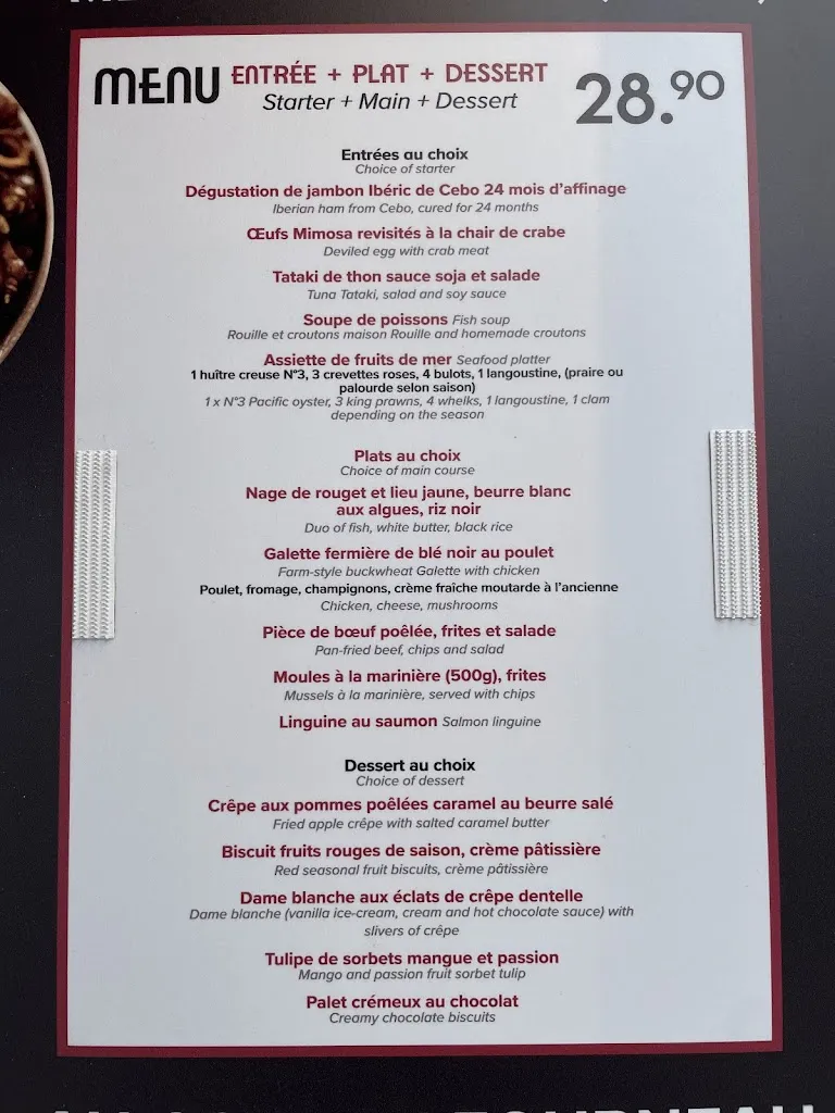 Menu_La Place Restaurant Cancale_Cancale_image_1