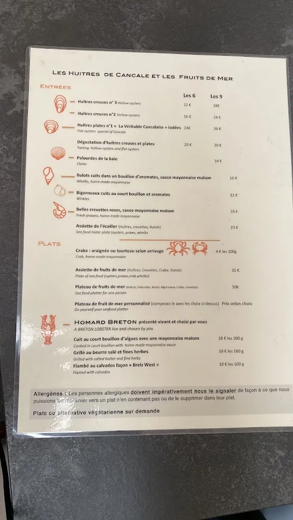 Menu_Restaurant Le Troquet_Cancale_image_2