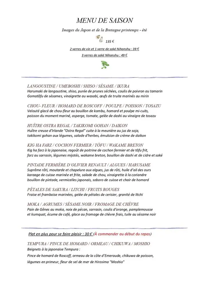 Menu_La Table Breizh Café (Restaurant Japonais étoilé)_Cancale_image_1