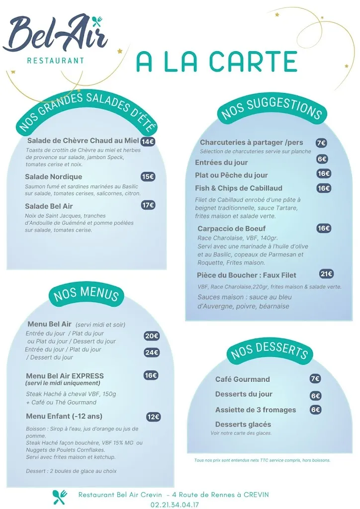 Menu_Restaurant Bel Air Crevin - Axe Rennes Nantes, N137_Crevin_image_1
