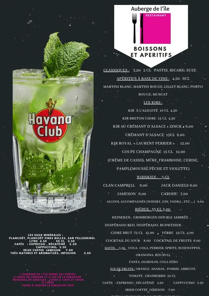 Menu_Auberge de l'île_Pontivy_image_1